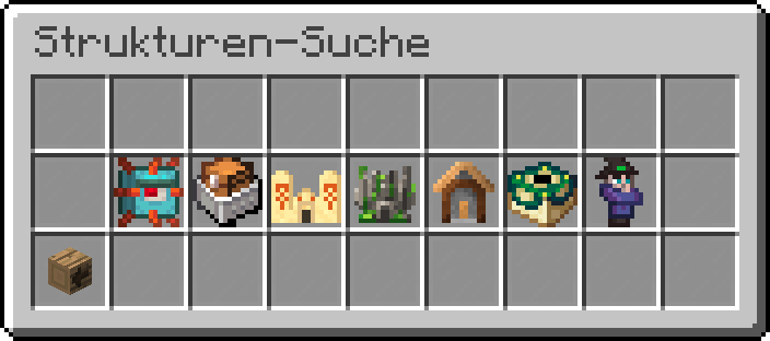 Das Gui zum Suchen nach Strukturen: